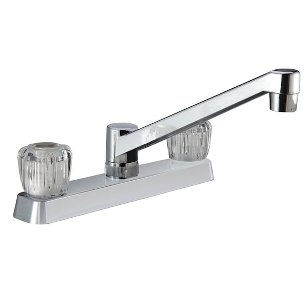 Dura Faucet TWO HANDLE RV KITCHEN FAUCET W/CRYSTAL ACRYLIC KNOBS - CHROME POLISHED DF-PK600A-CP - main